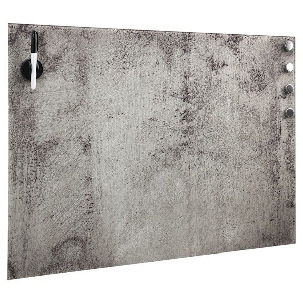 vidaXL Magnetisk glastavla väggmonterad 80x60 cm grå