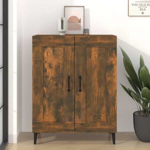 vidaXL Skänk rökfärgad ek 69,5x34x90 cm konstruerat trä Brun