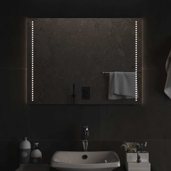 vidaXL Badrumsspegel LED 80x60 cm Transparent