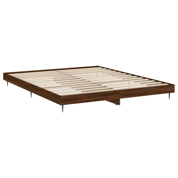 vidaXL Sängram utan madrass brun ek 120x200 cm konstruerad trä Brun