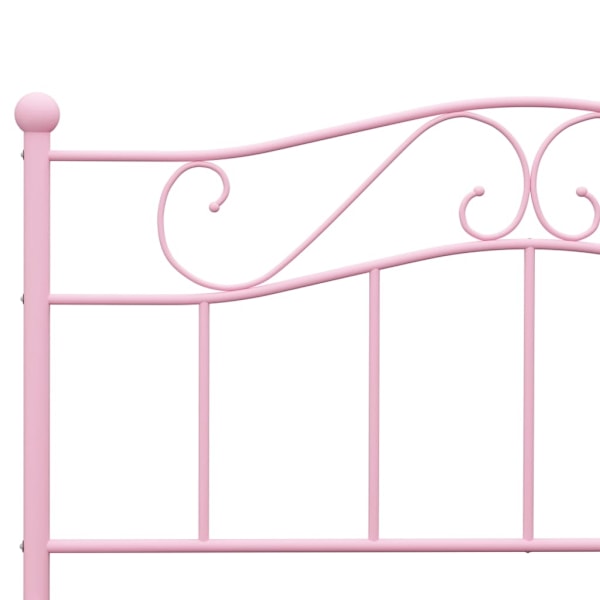 vidaXL Sängram utan madrass rosa metall 140x200 cm Rosa