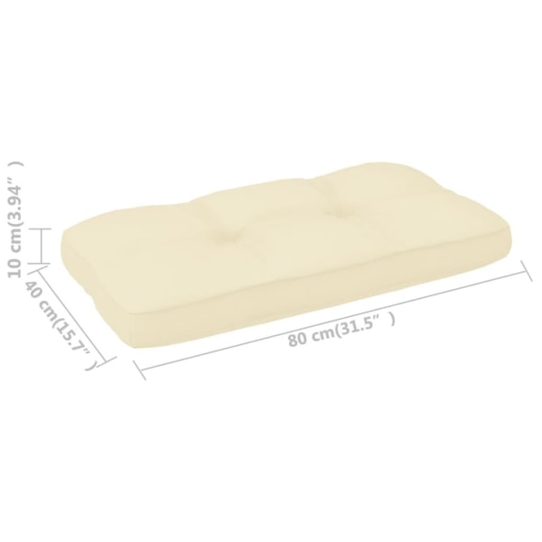 vidaXL Palldyna gräddvit 80x40x12 cm tyg Creme