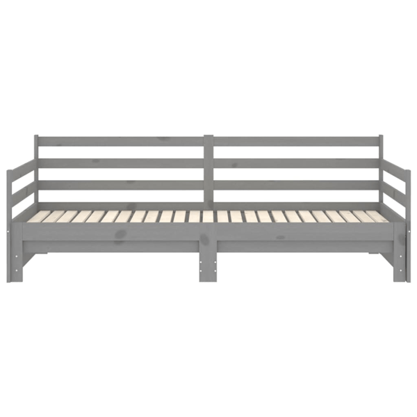 vidaXL Dagbädd utdragbar grå massiv furu 2x(90x200) cm grå