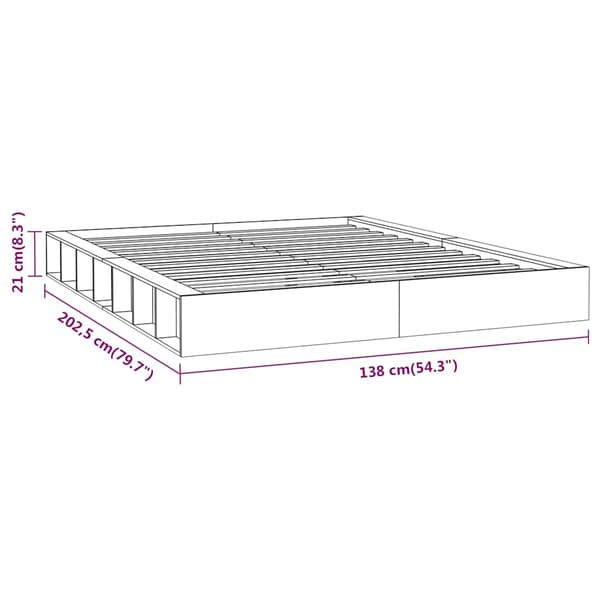 vidaXL Sängram vit 120x200 cm massivt trä Vit