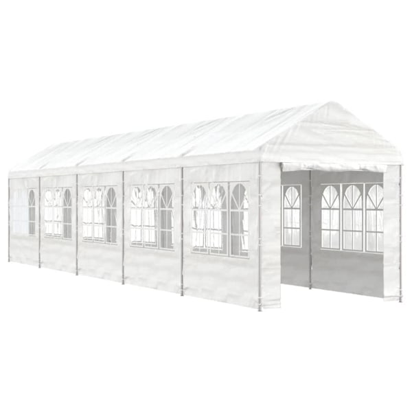 vidaXL Paviljong med tak vit 11,15x2,28x2,69 m polyeten Vit