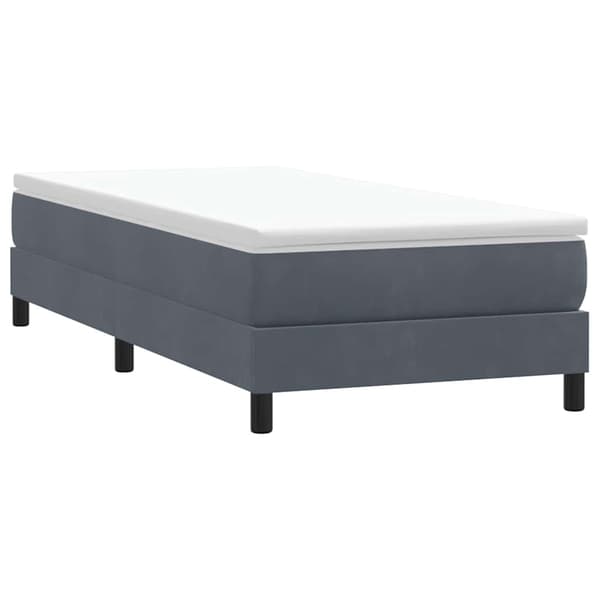 vidaXL Ramsäng med madrass mörkgrå 80x210 cm sammet Grå