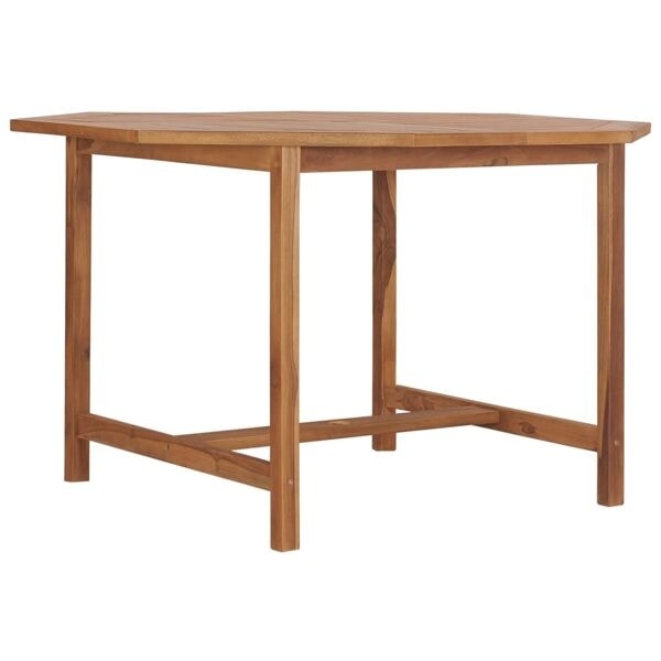 vidaXL Trädgårdsbord 110x110x75 cm massiv teak Brun