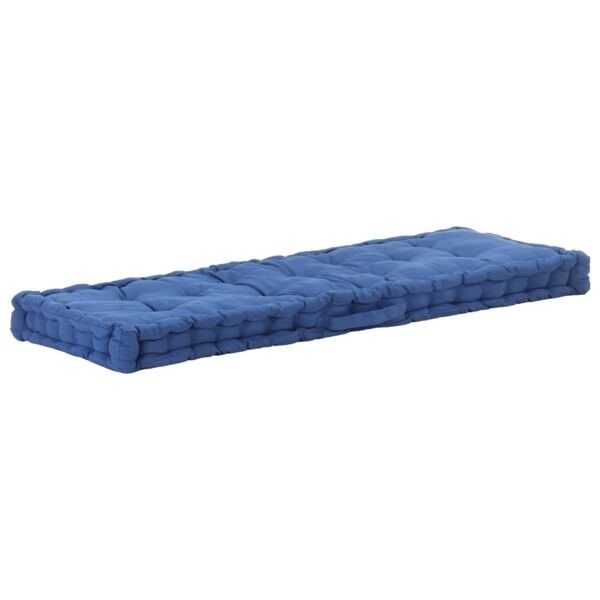vidaXL Dyna till pallsoffa bomull 120x40x7 cm ljusblå Blå