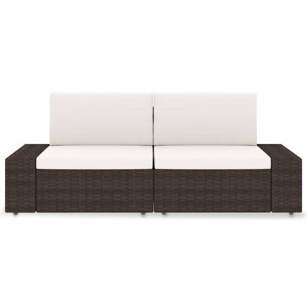 vidaXL Modulsoffa 2-sits konstrotting brun Brun