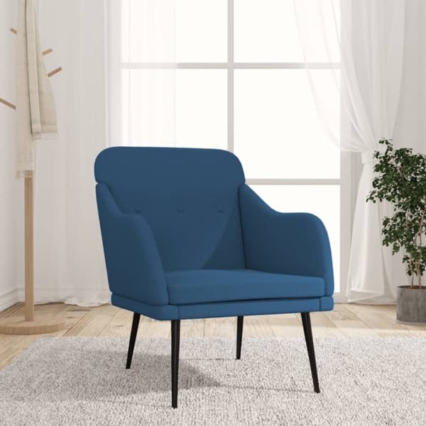 vidaXL Fåtölj blå 63x76x80 cm tyg Blå