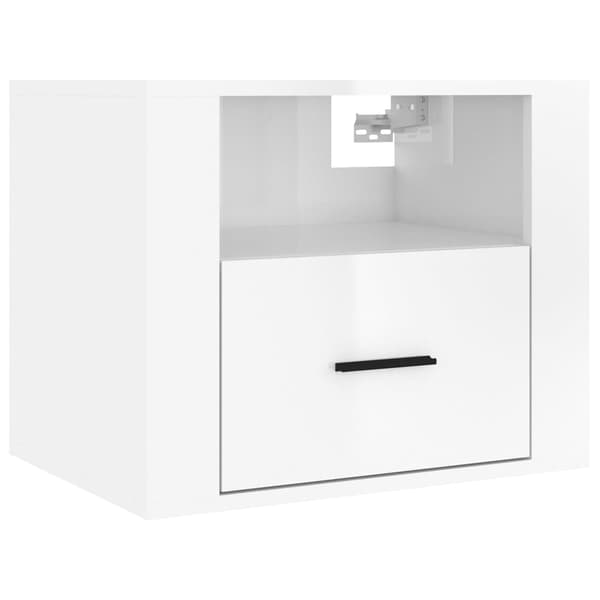 vidaXL Väggmonterade sängbord 2 st vit högglans 50x36x40cm Vit
