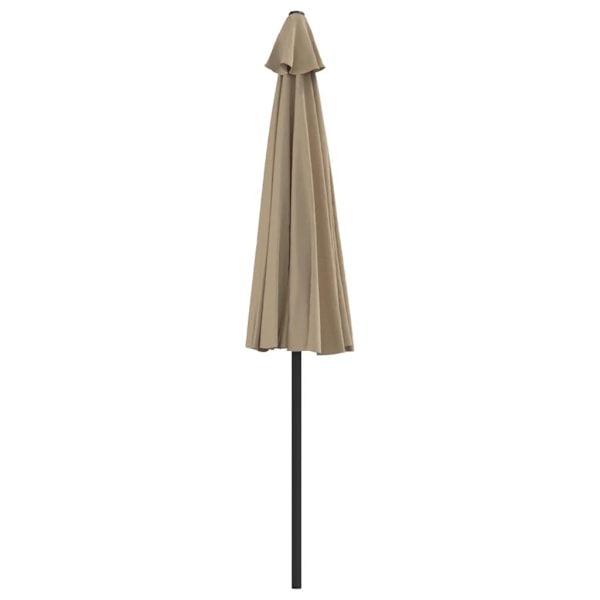 vidaXL Balkongparasoll med aluminiumstolpe taupe 270x144 cm halvrunt Taupe