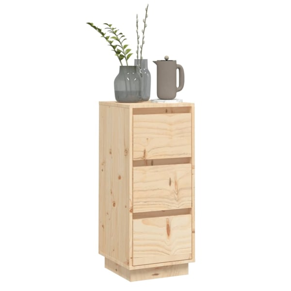 vidaXL Skänk vit 32x34x75 cm massiv furu Brun