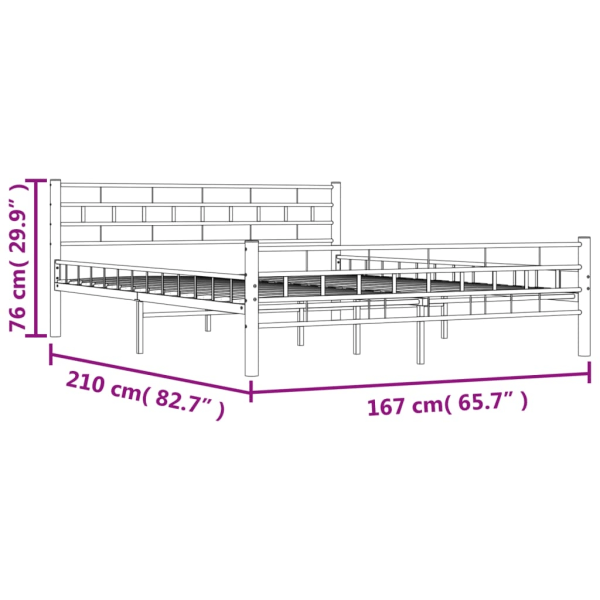 vidaXL Sängram vit metall 160x200 cm Vit