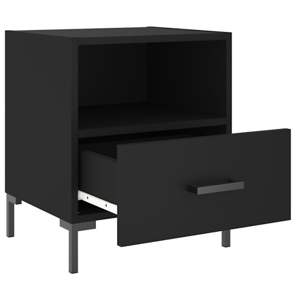 vidaXL Sängbord 2 st svart 40x35x47,5 cm konstruerat trä Svart