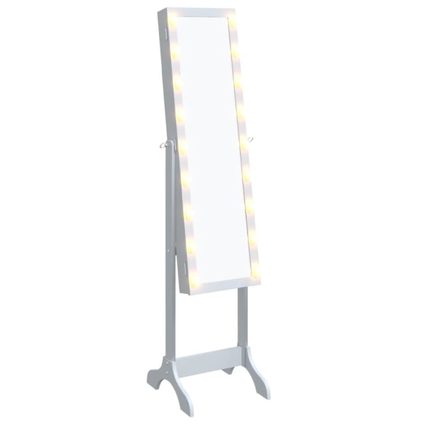 vidaXL Fristående spegel med LED vit 34x37x146 cm Vit