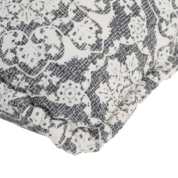 vidaXL Sittpuff ljusgrå tyg lapptäcke grå