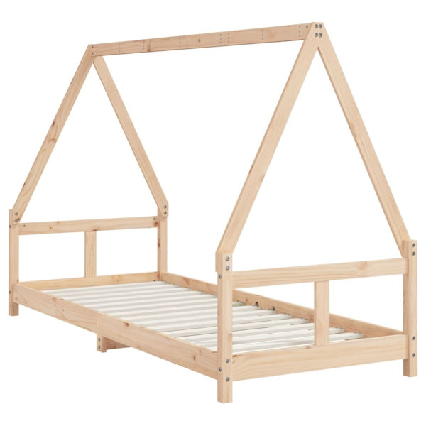 vidaXL Sängram för barnsäng 80x200 cm massiv furu Brun