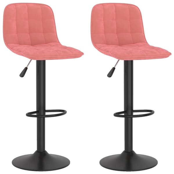 vidaXL Barstolar 2 st rosa sammet Rosa