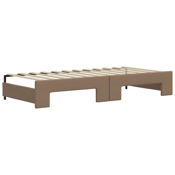 vidaXL Dagbädd utdragbar cappuccino 90x200 cm konstläder Brun