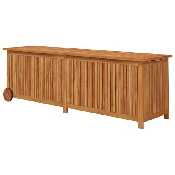 vidaXL Dynbox med hjul 150x50x58 cm massivt akaciaträ Brun