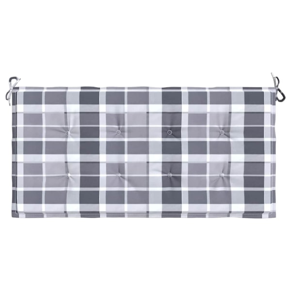 vidaXL Bänkdyna för trädgården grårutig 120x50x4 cm tyg multifärg