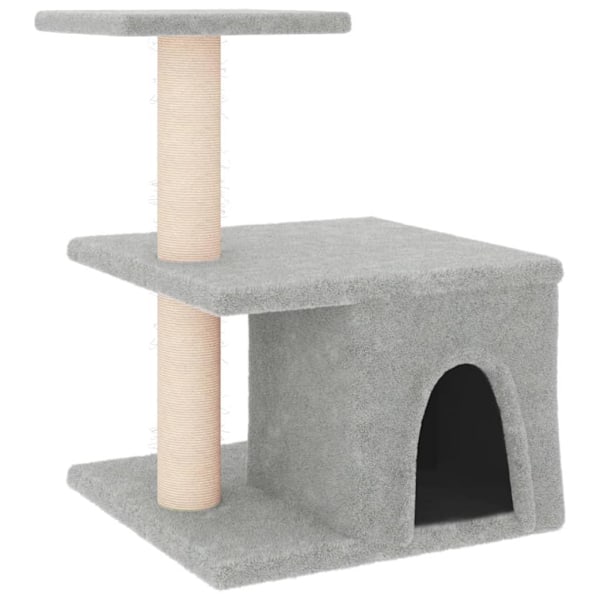 vidaXL Klösträd med sisalpelare ljusgrå 48 cm Grå
