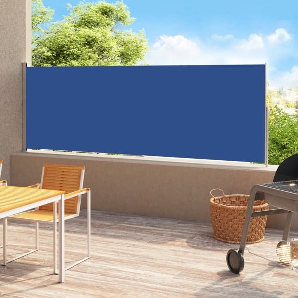vidaXL Infällbar sidomarkis 220x500 cm blå Blå