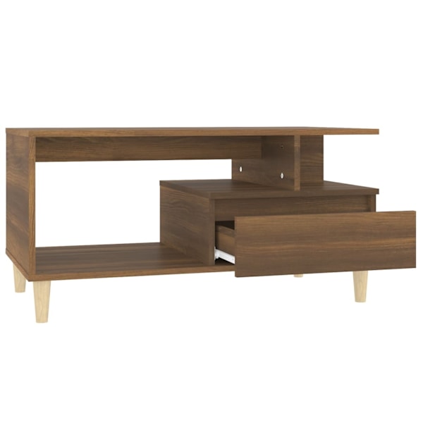 vidaXL Soffbord brun ek 90x49x45 cm konstruerat trä Brun