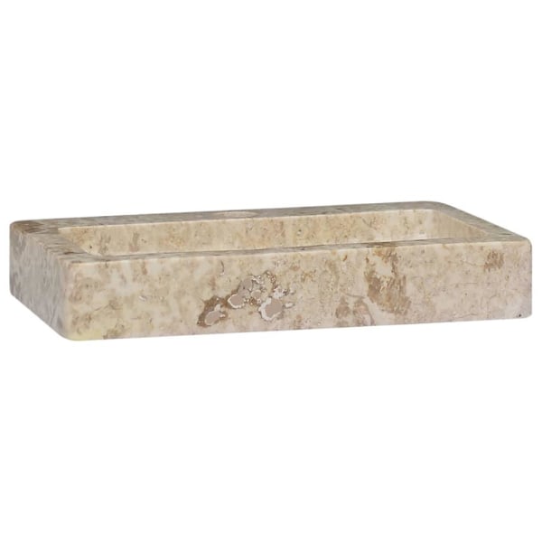 vidaXL Väggmonterat handfat gräddvit 38x24x6,5 cm marmor Creme