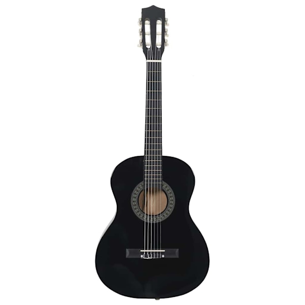 vidaXL Gitarr för nybörjare 8 delar klassisk svart 3/4 36" Svart