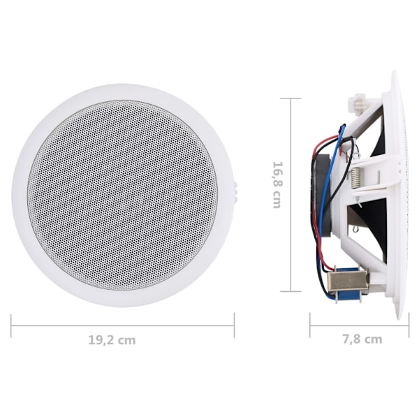 vidaXL Inbyggnadshögtalare tak/vägg 2 st 120 W Vit