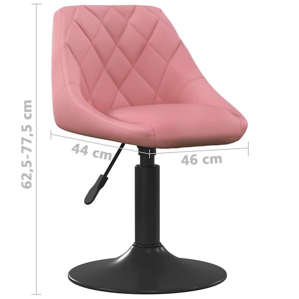 vidaXL Snurrbara matstolar 2 st rosa sammet Rosa