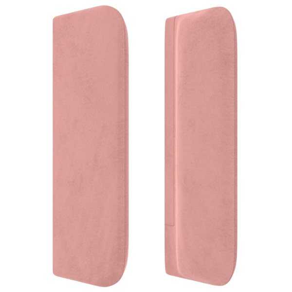 vidaXL Sänggavel med kanter rosa 103x16x78/88 cm sammet Rosa