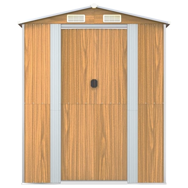 vidaXL Trädgårdsskjul ljusbrun 192x191x223 cm galvaniserat stål Brun