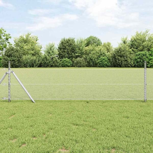 vidaXL Hexagonalt staket markfäste 50 x 0,4 m Galvaniserat stål Silver Silver