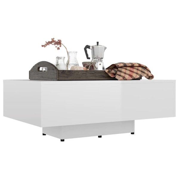 vidaXL Soffbord vit högglans 85x55x31 cm konstruerat trä Vit