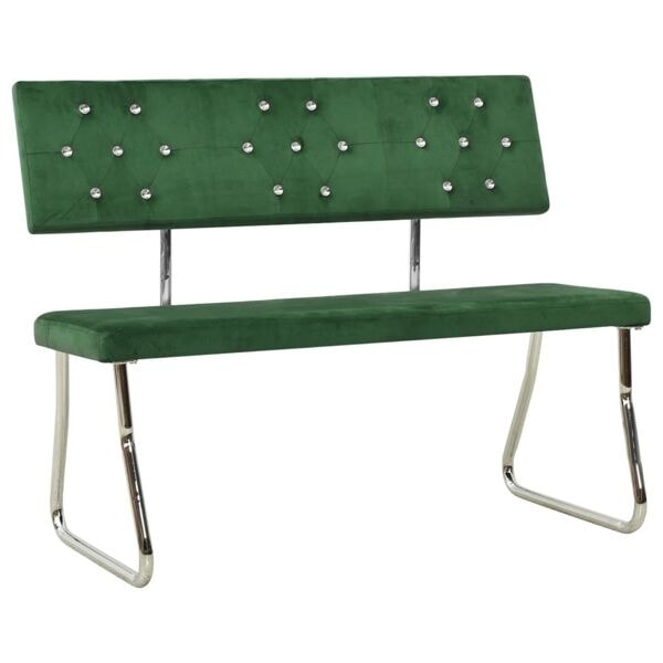 vidaXL Bänk 110 cm mörkgrön sammet Grön