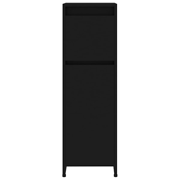 vidaXL Badrumsskåp Black 30x30x95 cm konstruerat trä Svart