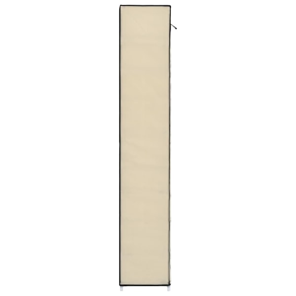 vidaXL Skoförvaring med överdrag gräddvit 57x29x162 cm tyg Creme