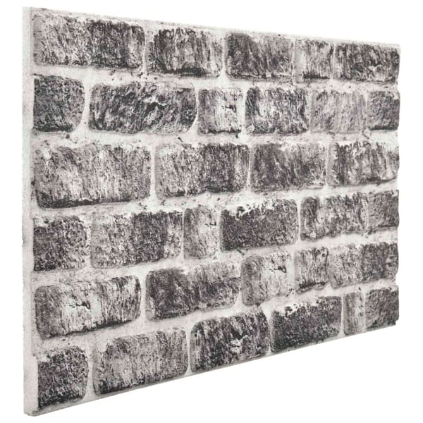vidaXL Väggpaneler 10 st 100 x 50 cm Mörkgrå och vit EPS Skum grå