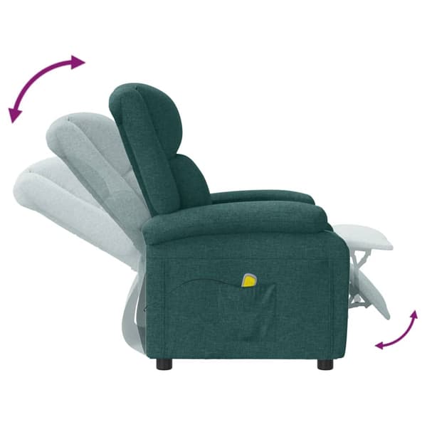 vidaXL Massagefåtölj mörkgrön tyg Grön