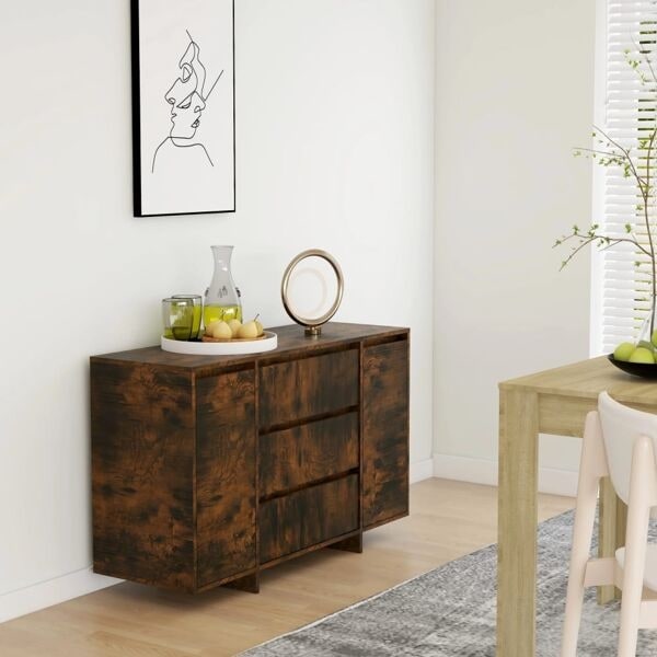 vidaXL Skänk rökfärgad ek 120x41x75 cm konstruerat trä Brun