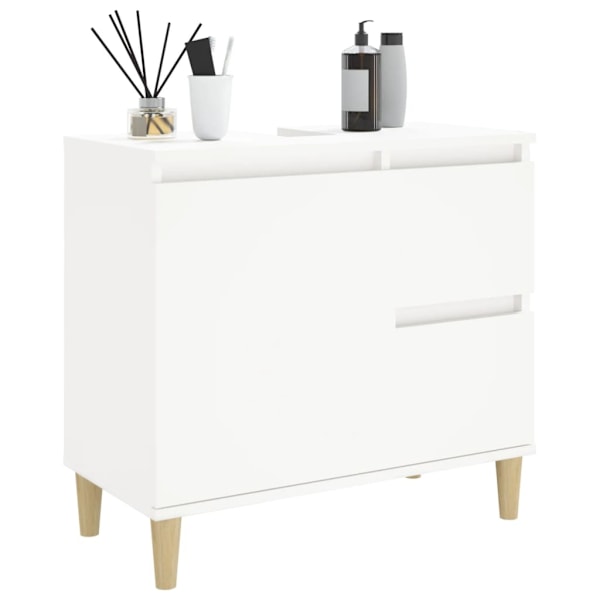 vidaXL Badrumsskåp vit 65x33x60 cm konstruerat trä Vit