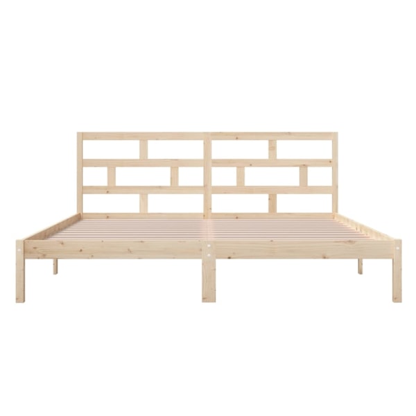 vidaXL Sängram massiv furu 135x190 cm Brun