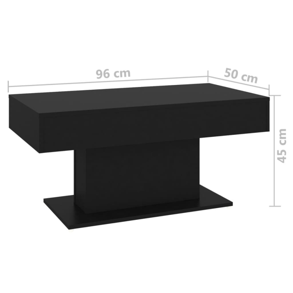 vidaXL Soffbord svart 96x50x45 cm konstruerat trä Svart