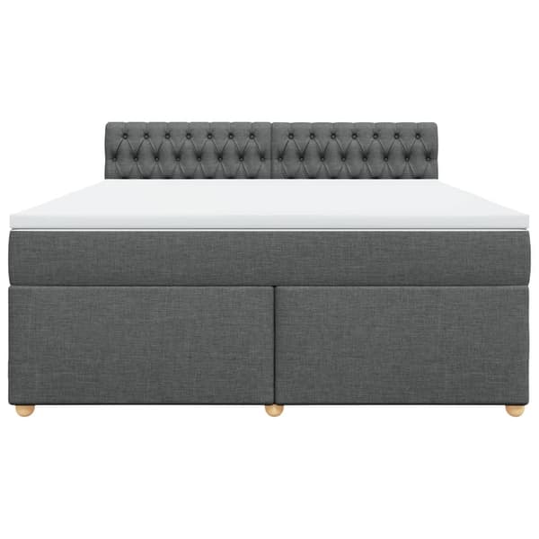 vidaXL Ramsäng med madrass mörkgrå 180x200 cm tyg Grå