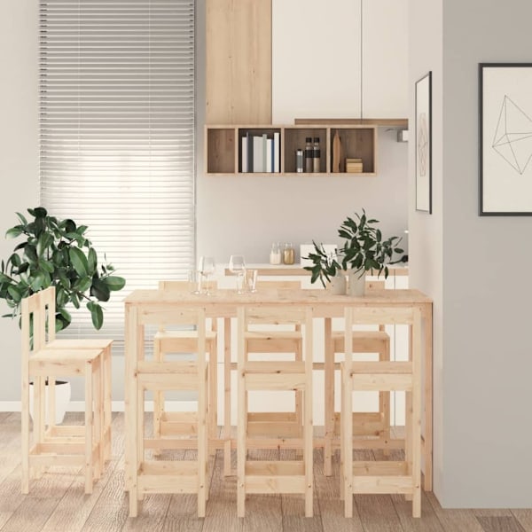 vidaXL Barmöbler 9 delar massiv furu Brun