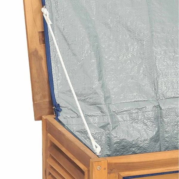 vidaXL Trädgårdslåda med påse 150x50x55 cm massiv teak Brun