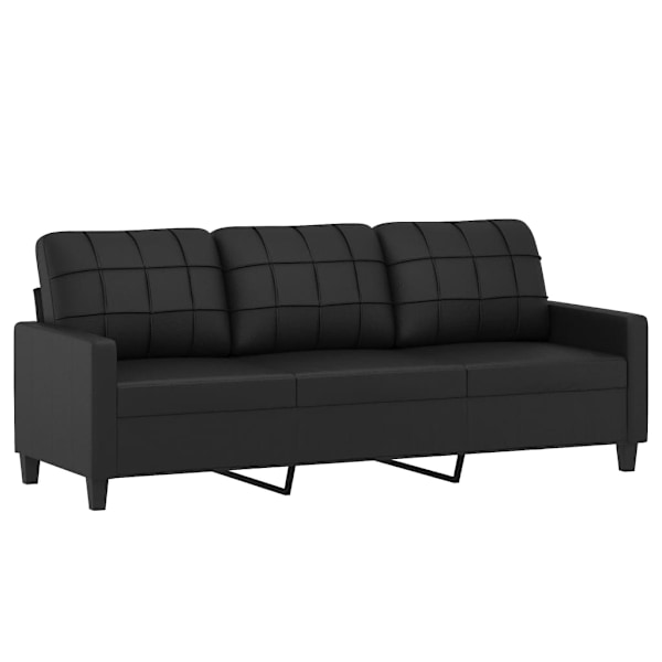 vidaXL 3-sitssoffa svart 180 cm konstläder Svart
